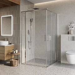 Душевой уголок BelBagno LUCE-A-22-80+20-C-Cr 100*100*195 без поддона