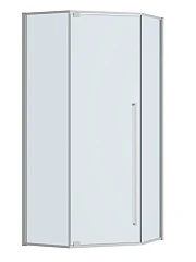 Душевой уголок Cezares Plane 100*100*195 пятиугольный, профиль сатин без поддона