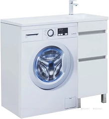 Тумбы под раковину Aquanet Вега 100 напольная 2 ящ. цв. белый глянец