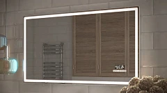Зеркало Vigo Geometry Media Voice 120*70 с Led-подсветкой многофункциональной панелью сенсорный выключатель