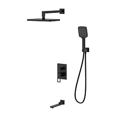 Душевой комплект DQ Dortmund DA1715605 с изливом черный матовый