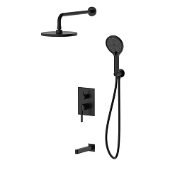 Душевой комплект DQ Bonn DA1705605 с изливом черный матовый