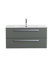 Тумба с раковиной Cezares Эко-Кер-Н/Eco-Cer-N 100 серо-зеленая матовая (раковина CZR-8095-100, ручки серые)