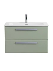 Тумба с раковиной Cezares Эко-Кер-Н/Eco-Cer-N 80 светло-зеленая матовая (раковина CZR-8073-80, ручки серые)