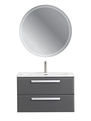 Комплект мебели Cezares Эко-Кер-Н/Eco-Cer-N 80 темно-серый матовый (раковина CZR-8073-80, ручки сатин)