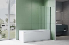 Душевая шторка на ванну Aquatek AQ.BS.080.2CH 80*150 L/R профиль хром, стекло рифленое