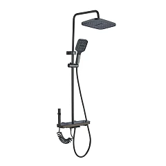 Душевая стойка Ceruttispa Лорето/Loreto с изливом и гигиеническим душем графит