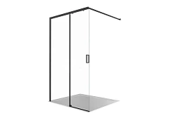 Душевая перегородка Aquatek Walk-in AQ.WISL.120.1BL 120*200 раздвижная с держателем L/R профиль черный матовый без поддона