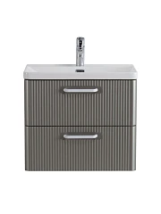 Тумба с раковиной BelBagno Дуэ/Due 50 сатин, ручки белые