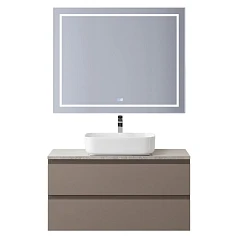 Комплект мебели BelBagno Крафт/Kraft 100 бежевый матовый со столешницей Marmo Grigio Lucido