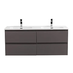 Тумба с раковиной BelBagno Крафт/Kraft 120 с четырьмя ящиками темно-серая матовая (раковина BB1200-2-ETL)