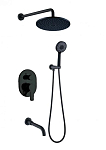 Душевой комплект Berges Nardis 71008 с изливом черный матовый Душевой комплект Berges Nardis 71008 с изливом черный матовый