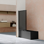 Шторка на ванну Vincea VSB-1E100CGB 100*145 стекло тонированное профиль черный матовый Шторка на ванну Vincea VSB-1E100CGB 100*145 стекло тонированное профиль черный матовый