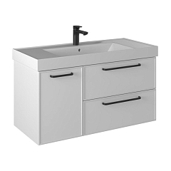 Тумба с раковиной Prato Кватро 100 белая матовая