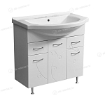 Тумба с раковиной Stella Polar Фантазия 80 белый глянец Тумба с раковиной Stella Polar Фантазия 80 белый глянец