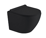 Подвесной унитаз Timo Kulo TK-403 MB 37*48 безободковый с крышкой-сиденьем микролифт Slim Подвесной унитаз Timo Kulo TK-403 MB 37*48 безободковый с крышкой-сиденьем микролифт Slim