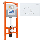 Комплект инсталляции 3в1 BelBagno BB001-120 с кнопкой смыва BB014-SR-BIANCO Комплект инсталляции 3в1 BelBagno BB001-120 с кнопкой смыва BB014-SR-BIANCO