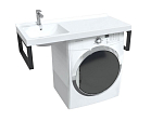 Раковина 1Marka Wash 110 Polytitan для установки над стиральной машиной с черными кронштейнами Раковина 1Marka Wash 110 Polytitan для установки над стиральной машиной с черными кронштейнами