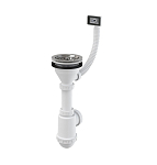 Сифон для мойки с нержавеющей peшeткой DN115 и гофропереливом AlcaPlast A447-DN50/40 Сифон для мойки с нержавеющей peшeткой DN115 и гофропереливом AlcaPlast A447-DN50/40