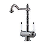 Смеситель Omoikiri Amagasaki-SI для кухни с функцией подключения фильтра античное серебро