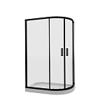Душевое ограждение Niagara Nova NG-6821-08 BLACK 120*80*195 L/R полукруг, двери раздвижные, без поддона