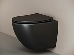 Подвесной унитаз Ceramicanova Metropol Rimless 37*49 черный матовый безободковый с крышкой-сиденьем микролифт Slim Подвесной унитаз Ceramicanova Metropol Rimless 37*49 черный матовый безободковый с крышкой-сиденьем микролифт Slim