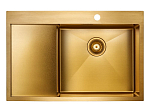 Кухонная мойка Paulmark Elde PM807851-BGR 78*51 с крылом брашированное золото Кухонная мойка Paulmark Elde PM807851-BGR 78*51 с крылом брашированное золото