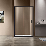 Душевая дверь в нишу Vincea Garda 115*190 L/R профиль черный матовый без поддона Душевая дверь в нишу Vincea Garda 115*190 L/R профиль черный матовый без поддона