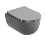 Подвесной унитаз Ceramicanova Modena 35,5*49 антрацит матовый безободковый с крышкой-сиденьем микролифт Slim Подвесной унитаз Ceramicanova Modena 35,5*49 антрацит матовый безободковый с крышкой-сиденьем микролифт Slim