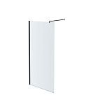 Душевая перегородка Aquatek Walk-in с держателем AQ WIW 12020BL 120*200 L/R профиль черный, стекло прозрачное без поддона