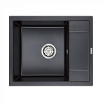 Кухонная мойка Paulmark Optimum PM216050-BLM 60*50 с крылом черный металлик Кухонная мойка Paulmark Optimum PM216050-BLM 60*50 с крылом черный металлик