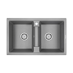 Кухонная мойка Paulmark Tandem PM238150-GRM 81*50 серый металлик Кухонная мойка Paulmark Tandem PM238150-GRM 81*50 серый металлик