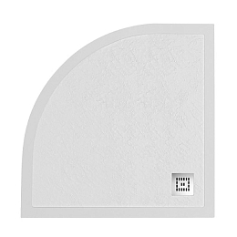 Душевой поддон BelBagno Uno TRAY-MR-UNO-R-90-550-35-W-CR 90*90*3,5 белый с сифоном и декоративной накладкой
