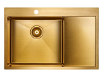 Кухонная мойка Paulmark Elde PM807851-BGL 78*51 с крылом брашированное золото Кухонная мойка Paulmark Elde PM807851-BGL 78*51 с крылом брашированное золото
