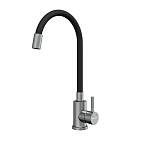 Смеситель Knotlor StreamLine SS-02 для кухни с гибким изливом сатин/черный Смеситель Knotlor StreamLine SS-02 для кухни с гибким изливом сатин/черный