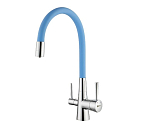 Смеситель Lemark Comfort LM3075C-SkyBlue для кухни с функцией подключения фильтра и гибким изливом хром/голубой Смеситель Lemark Comfort LM3075C-SkyBlue для кухни с функцией подключения фильтра и гибким изливом хром/голубой