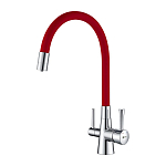 Смеситель Lemark Comfort LM3075C-Red для кухни с функцией подключения фильтра и гибким изливом хром/красный Смеситель Lemark Comfort LM3075C-Red для кухни с функцией подключения фильтра и гибким изливом хром/красный