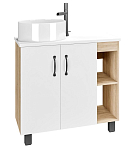 Тумба под раковину Grossman Флай 80 дуб сонома/белая
