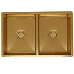 Кухонная мойка Санприз Delio SZ2170GD 70*44 двойная брашированное золото Кухонная мойка Санприз Delio SZ2170GD 70*44 двойная брашированное золото