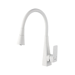 Смеситель Haiba HB73823-8 для кухни гибкий излив белый матовый Смеситель Haiba HB73823-8 для кухни гибкий излив белый матовый