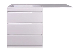 Тумба с раковиной Style Line Даллас 150 L Люкс напольная белая под стиральную машину 3 ящика