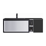 Тумба с раковиной Orans BC-9015-1200L с подсветкой черная матовая/белая матовая Тумба с раковиной Orans BC-9015-1200L с подсветкой черная матовая/белая матовая