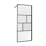 Душевая перегородка Vincea Walk-In 120*200 стекло прозрачное/рифленое профиль черный матовый без поддона Душевая перегородка Vincea Walk-In 120*200 стекло прозрачное/рифленое профиль черный матовый без поддона