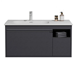 Тумба с раковиной Black & White Universe U910.1000 с подсветкой серая матовая Тумба с раковиной Black & White Universe U910.1000 с подсветкой серая матовая