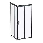 Душевой уголок AM.PM Gem Square 90*90*200 профиль черный матовый без поддона