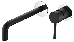 Смеситель Boheme Uno 465-BCR для раковины скрытый монтаж черный матовый/хром