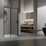Душевая дверь в нишу Vincea Slim 8mm 110*200 профиль черный матовый L/R без поддона