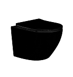 Подвесной унитаз Aquatek Европа AQ1901-MB 36*52,5 безободковый матовый черный, с крышкой-сиденьем микролифт Slim Подвесной унитаз Aquatek Европа AQ1901-MB 36*52,5 безободковый матовый черный, с крышкой-сиденьем микролифт Slim
